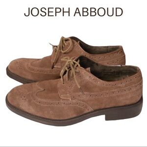 Joseph Abboud sz 41 brown suede wing tip shoes